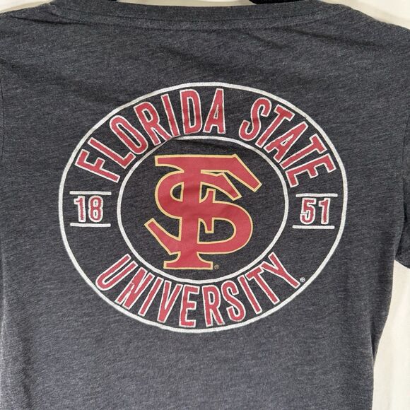 Florida State Blouse Women's Small Grey Short Sleeve Vneck Lightweight - Picture 6 of 6